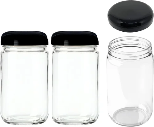 Vista 7 de JARMING COLLECTIONS Frascos de vidrio Mason de 16 onzas con tapas de plástico sin BPA – Frascos Mason de boca regular para beber y almacenar