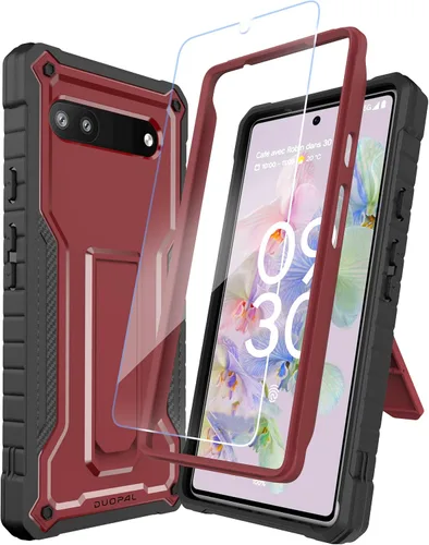 Vista 7 de Funda para Google Pixel 6a, protección de grado militar a prueba de golpes con soporte compatible con Google 6a Phone 6.1 pulgadas, color beige