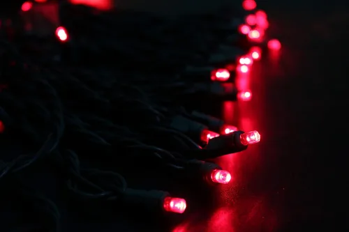 Vista 9 de Luces LED de Navidad, 50 unidades, luz LED de Navidad sin costuras para exteriores e interiores, grado de iluminación comercial, luz roja, cable