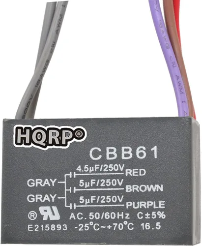 Vista 3 de HQRP Condensador de ventilador de techo CBB61 1uf+2uf de 3 cables listado UL