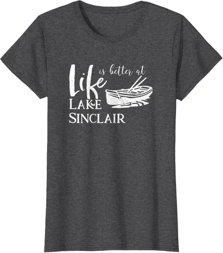 Vista 7 de Life is Better at Lake Sinclair Georgia Camiseta Negro