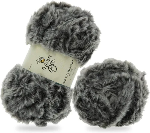 Vista 14 de Bee - Hilo súper voluminoso para tejer y tejer, madeja suave de 62 yardas de hilo 100% poliéster para mantas, sombreros y más, accesorios de Negro