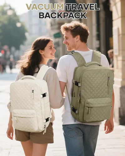 Vista 9 de VGCUB Mochila de viaje grande para mujer, mochila para laptop, a1-caqui, Moderno