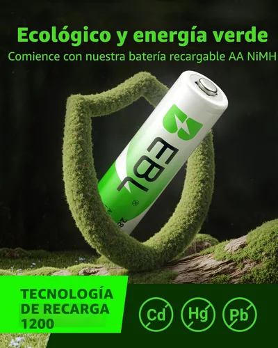 Vista 5 de EBL Baterías recargables AA de 2800 mAh Ready2Charge de calidad AA - 16