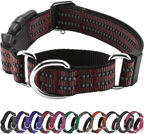 Vista 9 de Hikiko Martingale - Collar reflectante de nailon para perro con hebilla de liberación rápida, ajustable, collar de entrenamiento antideslizante
