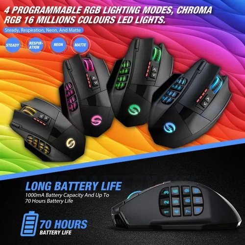 Vista 19 de Mouse de gaming (Venus), Negro