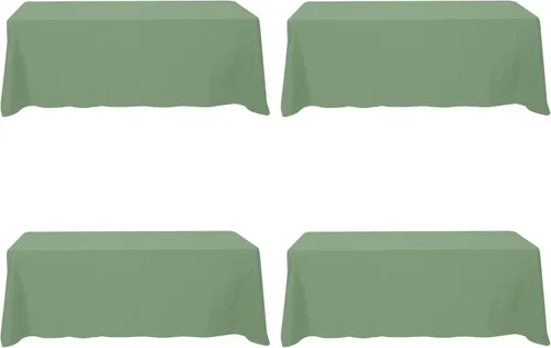 Vista 31 de BRILLMAX - Manteles para mesa rectangular de 6 pies, tela de lino de poliéster, lavable, para boda, recepción, banquete, fiesta de cumpleaños, 60 x