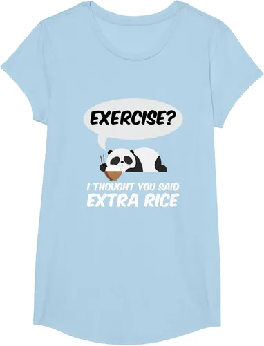 Vista 15 de ¿Ejercicio? I Thought You Said Extra Rice Panda Gift T-Shirt, Negro, S