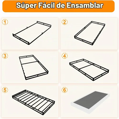 Vista 5 de NHODIR Base de cama con somier doble de 4 pulgadas