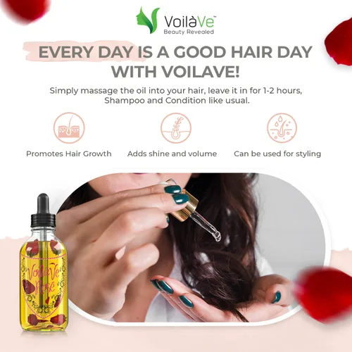 Vista 5 de VoilaVe Aceite de rosa orgánico para cara, cabello y cuerpo, hidratante hidratante para piel seca, cuero cabelludo, uñas y cutículas, reduce
