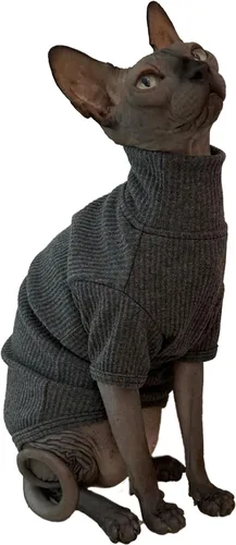 Vista 6 de Beep Blue Sphynx Cat Shirt Ropa Cuello Alto Algodón Gato Chaleco Suéter Sin mangas, material suave, suéter para las cuatro estaciones, mezcla
