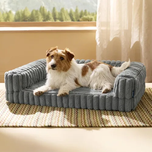 Vista 22 de Bedsure - Cama ortopédica para perros pequeños, cama impermeable de espuma viscoelástica con lados, sofá de espuma de nido de abeja para perros