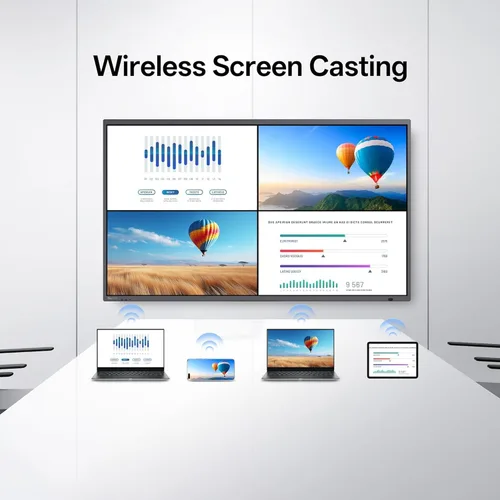 Vista 5 de Tablero inteligente de 75 pulgadas, panel plano interactivo 4k con cámara de 48 MP, certificado Google EDLA, Android 13, pizarra blanca inteligente