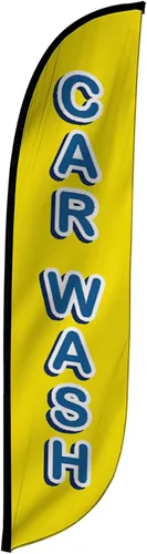 Vista 13 de LookOurWay Bandera de plumas, bandera publicitaria de 12 pies de alto para promoción de negocios y eventos, solo bandera, detalles automáticos