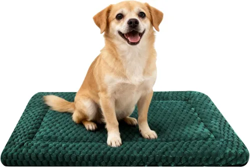 Vista 11 de Tapete de cama para perro, almohadilla reversible para jaula de perro con alfombrilla lavable y espuma suave, cama plana para mascotas para perros