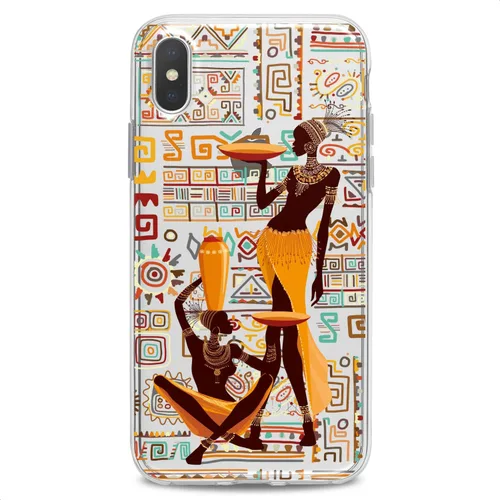 Vista 7 de Funda compatible con iPhone 14 13 Pro Max 12 Mini 11 Xs X 8 Plus Xr 7 SE 6s 5 Africano Tribal Diseño Femenino Lindo Beauty Lady Delgada Suave