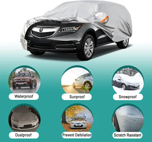 Vista 4 de GUNHYI Funda para coche SUV de ajuste personalizado para BMW X5/X6 de 2007 a 2022, 6 capas de alta resistencia, cubierta exterior completa