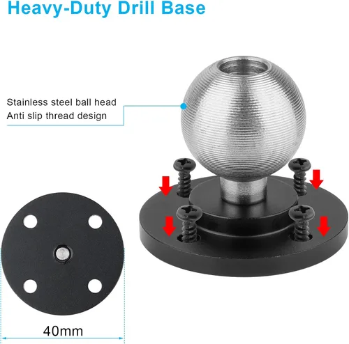 Vista 6 de Soporte de aluminio resistente para tablet para automóvil, soporte de tableta para camión, vehículos comerciales, salpicadero, barco y pared