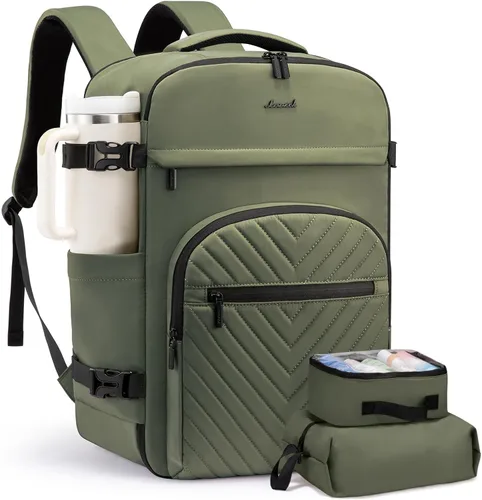 Vista 13 de LOVEVOOK Mochila de viaje para mujeres y hombres, bolsa de viaje para artículos personales de la TSA para laptop de 17.3 pulgadas aprobada por