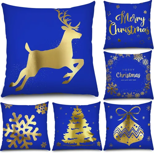 Vista 8 de Tatuo Juego de 6 fundas de almohada de Navidad de 18 x 18 pulgadas, fundas de almohada decorativas para Navidad, fundas de cojín para decoración