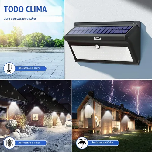 Vista 5 de Luces solares impermeables para exteriores, 100 LED, sensor de movimiento de seguridad, luces solares para exteriores, para puerta delantera, patio