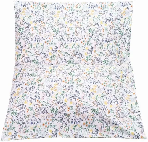 Vista 5 de Juego de 2 fundas de almohada de algodón botánico blanco, funda de almohada suave tamaño Queen con cierre envolvente, 20 x 30 pulgadas