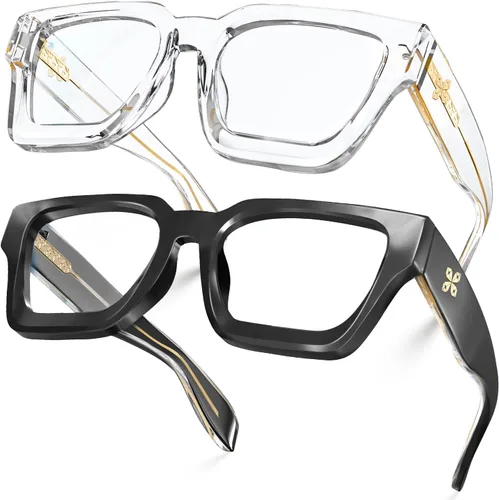 Vista 31 de VISOONE Rectángulo TR90 UV400 - Gafas antirreflejos para computadora Alyssum Blanco