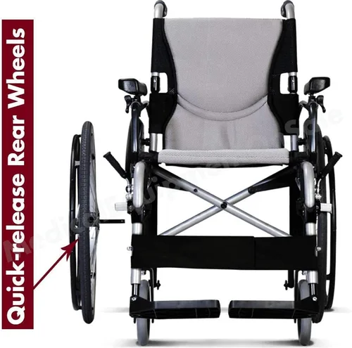 Vista 8 de Karman Healthcare S-305 Silla de ruedas ergonómica ultraligera de 29 libras con reposapiés extraíble y ruedas de liberación rápida, color rojo