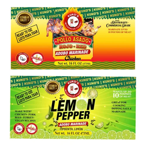 Vista 4 de Pollo Asado Pollo y Limón Pimienta Marinada Mexicano Adobo Combo Tazas concentrado salsa de cocción 16oz cada retaurante usado pasta concentrada