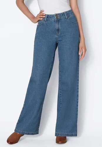 Vista 4 de Woman Within Jeans de pierna ancha de algodón talla grande, para mujer