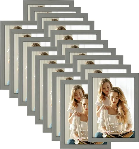 Vista 21 de Hoikwo 18 paquetes de marcos de fotos de plástico negro de 3.5x5 multifuncionales con cubierta de plástico para fotos familiares, obras de arte