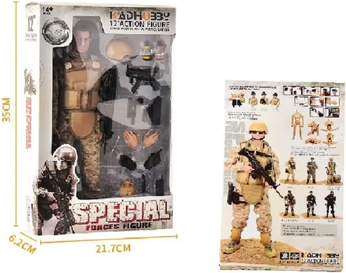Vista 3 de Pipigirl Figura de acción de fuerzas especiales de 1/6 de 12 pulgadas, modelo de soldado flexible del equipo SWAT, para niños, adultos, sellos