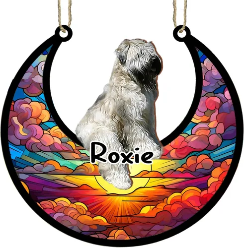 Vista 8 de LOVELYPOD Adorno de Navidad personalizado para perro pastor australiano, atrapasoles conmemorativo, adorno de Navidad de pastor australiano