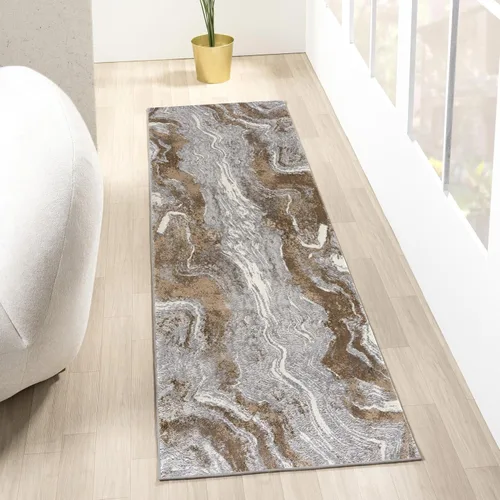 Vista 13 de LUXE WEAVERS Alfombra abstracta de mármol, beige 2x3