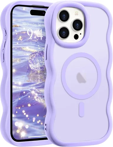 Vista 47 de Pepmune - Funda para iPhone 12 Pro Max con marco ondulado y estructura rígida, color mate claro, cubierta trasera unisex, compatible con Magsafe