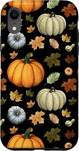 Vista 24 de iPhone 16 Falling Leaves Autumn and Pumpkin Happy Fall Case