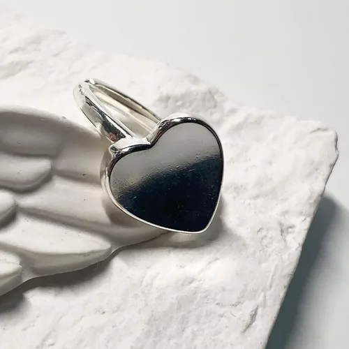 Vista 7 de Anillos de banda ancha de plata de ley 925 vintage hechos a mano para mujeres/hombres, anillo ajustable para el pulgar