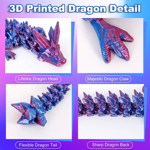 Vista 3 de Huevo de Dragón, Huevos de Dragón Impresos en 3D con Dragón Sorpresa Misterio de Pascua, Juguetes de Cristal Articulados para Decoración