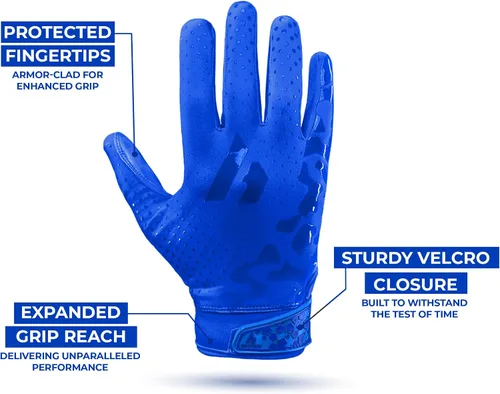 Vista 3 de RPG1 Football Gloves - Adult & Youth Sizes – Extra Sticky Grip Kids Football Gloves for Game Day, Training, High School