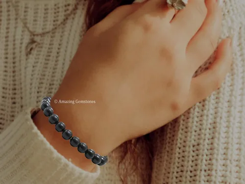 Vista 753 de Amazing Gemstone Crystal Bracelet for Women Men's Gifts - Protection Healing Crystal Bracelet - 8mm Gemstone Beaded Stretchable Bracelet Pulseras