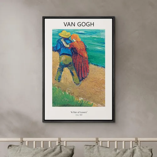 Vista 3 de SIGNWIN Lienzo enmarcado para pared, diseño de Vincent Van Gogh, un par de amantes, naturaleza, ilustraciones de área silvestre, bellas artes