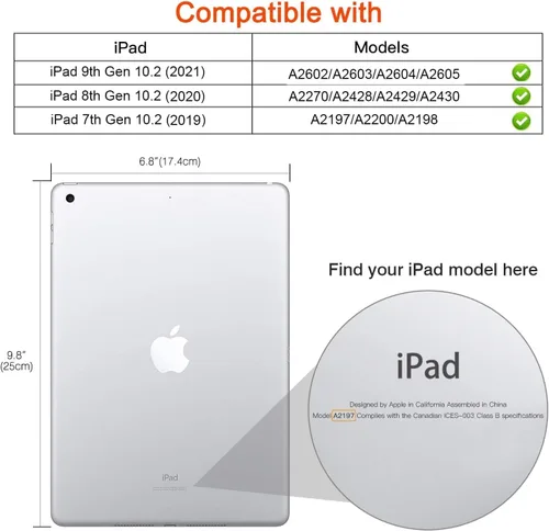 Vista 2 de Funda para iPad de 9ª generación 2021 de 10.2 pulgadas/8ª generación 2020 / 7ª generación 2019, rotación de 360 grados con soporte de visión Flores