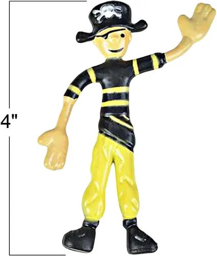 Vista 3 de ArtCreativity Figuras de pirata flexibles, juego de 12 figuras flexibles de juguete pirata para niños, divertidos recuerdos de fiesta y bolsas