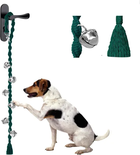 Vista 14 de Campanas de perro para salir al aire libre, campanas de entrenamiento para ir al baño, hechas a mano, ajustables Hecho a mano con hilo de alta