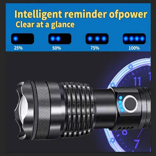 Vista 2 de Linternas recargables, luz de flash súper brillante de alto lúmenes, 5 modos de luz táctica con zoom, linternas potentes de mano impermeables