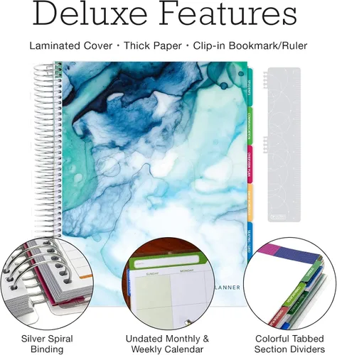 Vista 2 de Elan Publishing Company DELUXE - Planificador sin fecha para profesores: 22 x 28 cm (8.5 x 11 pulgadas). Incluye 7 períodos, pestañas de página
