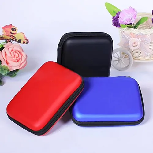 Vista 4 de Estuche de disco duro portátil Mini almacenamiento Funda protectora con cremallera 2.5 pulgadas USB disco duro externo caso bolsa azul