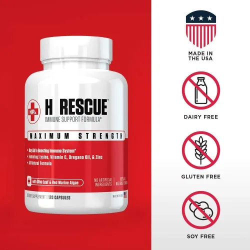 Vista 6 de Re+Gen Nutrition H Rescue Suplemento de apoyo inmunológico para adultos, cápsulas con zinc, vitamina C, aminoácido de lisina L y aceite de orégano