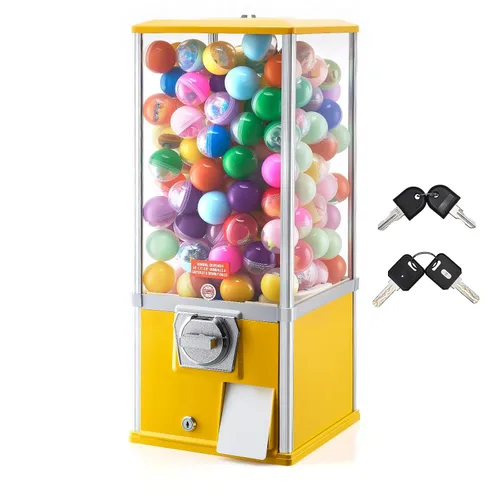 Vista 11 de VEVOR Máquina de chicle, dispensador de máquina expendedora de dulces de 21 pulgadas, máquinas expendedoras de 25 centavos para centros comerciales