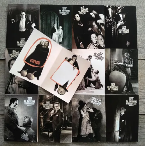 Vista 3 de PIXILUV BELA LUGOSI HALLOWEEN Tarjetas de felicitación 12 tarjetas grandes ~ Bela Lugosi Drácula Silent Film Stills Photos ~ Reimpresión de postales